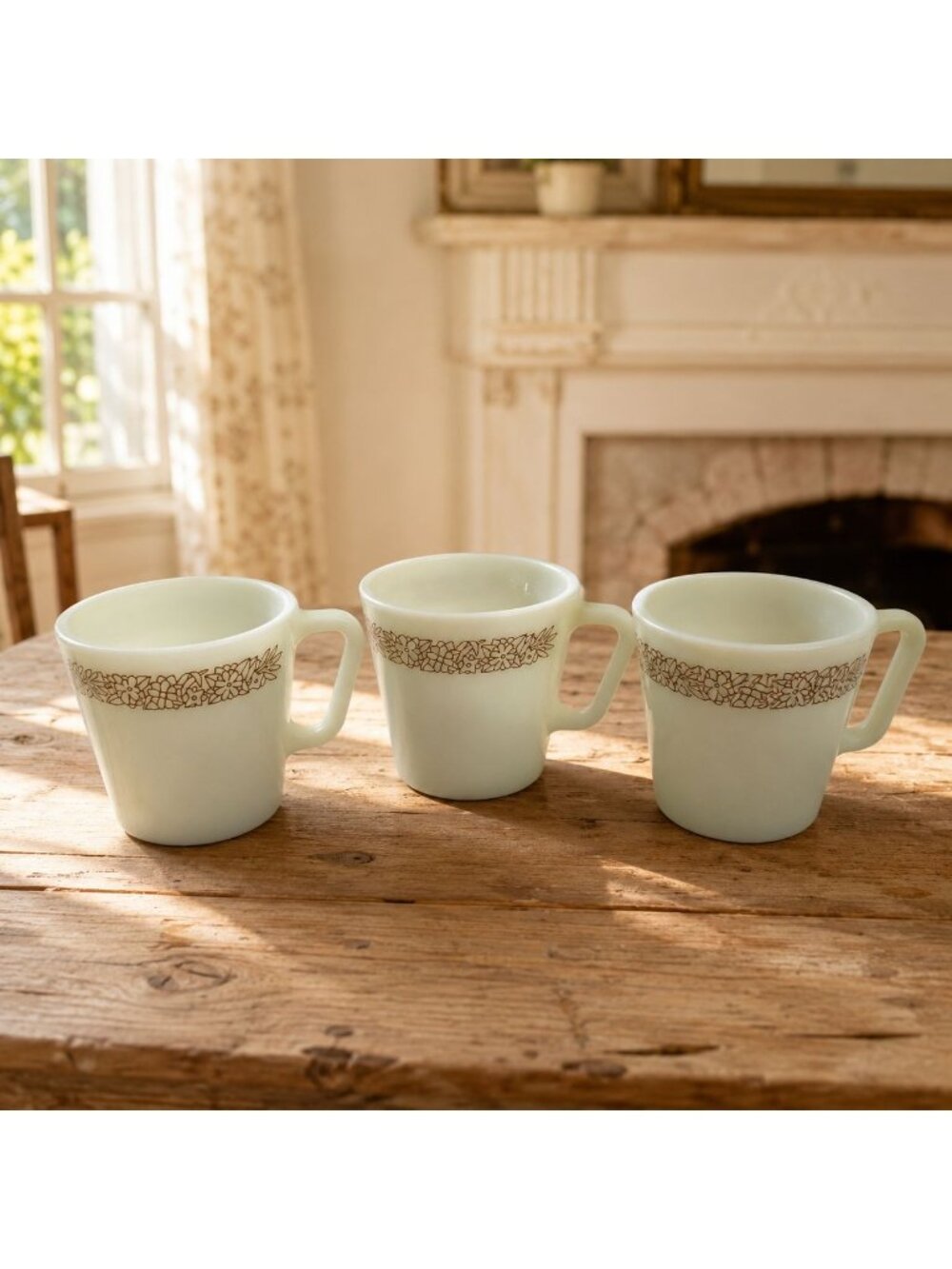 Vintage Pyrex Woodland Brown Mug Set Of 3 Vintage USA 1970s